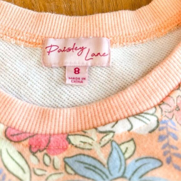 Paisley Lane Floral Flutter Sleeve Matching Outfit Size 8 - Picture 3 of 4